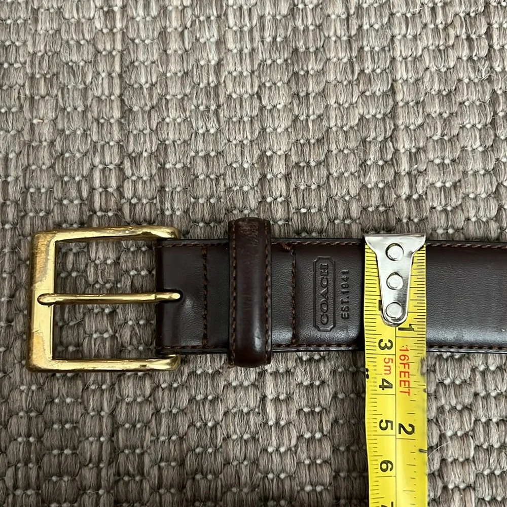 COACH Classic Brown Leather Genuine Calfskin and Solid Brass Belt size 42
